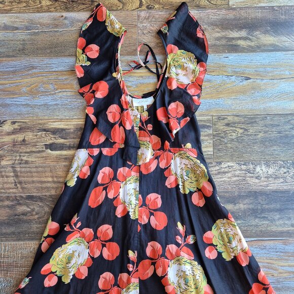 NWoT  The GREAT. The Geranium Midi Dress Romantic Ruffle V-Neck Cabbage Rose - Picture 9 of 16